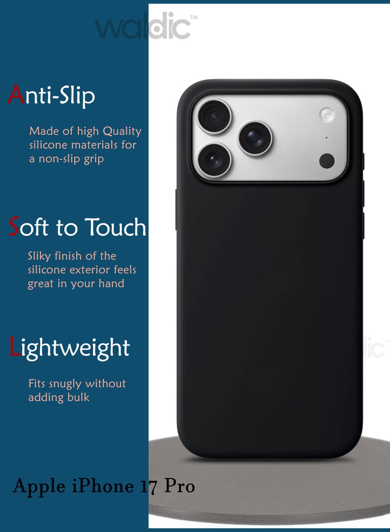 Apple iPhone 17 Pro Premium Case | Premium Silicone Case Cover Designed for Apple iPhone 17 Pro   | Apple iPhone 17 Pro Case Camera and Drop Protection Thin Protective Back Cover Case for Apple iPhone 17 Pro - Black - Image 2