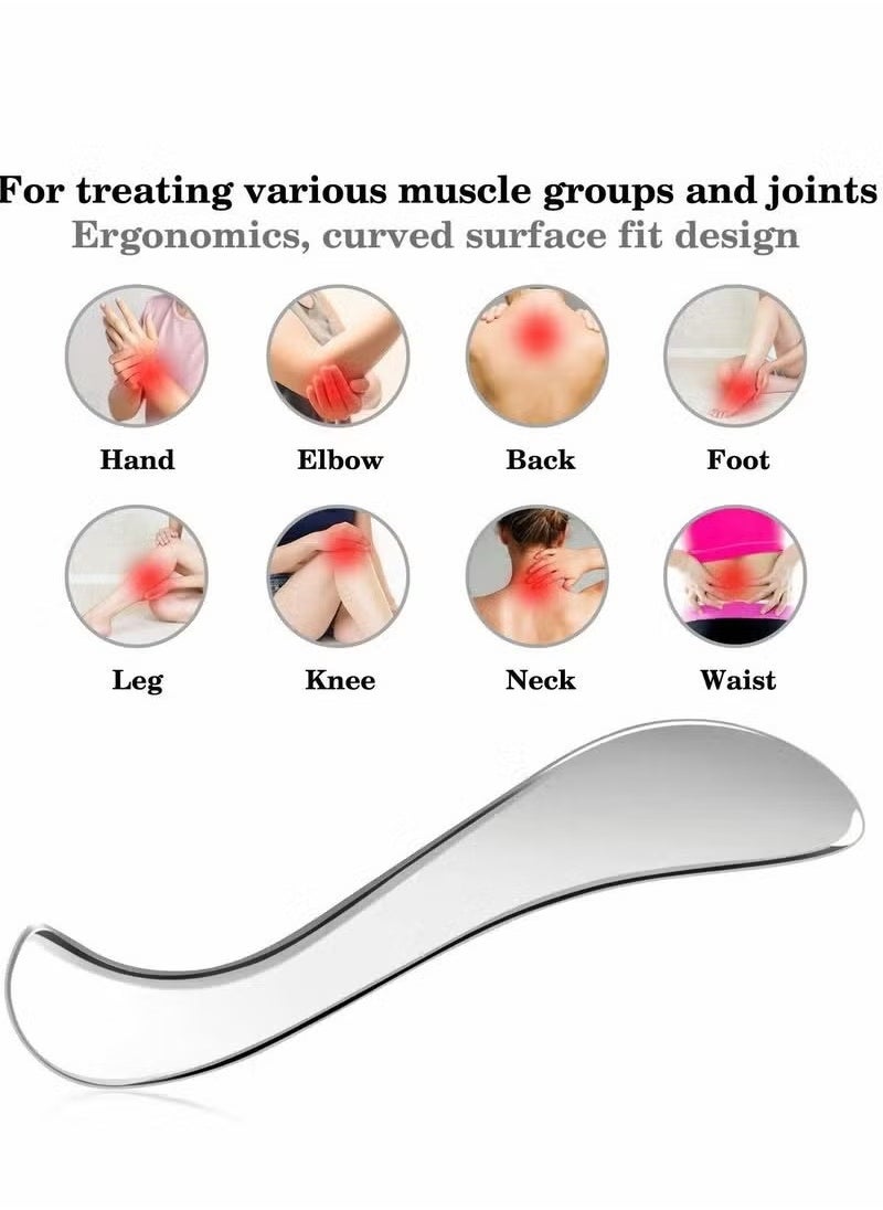 Generic - Muscle Scraper Tool, Stainless Steel Gua Sha Tool for Soft Tissue Scraping, Upgrade Massage Physical Therapy Stuff, Used Back, Legs, Arms, Neck, Shoulder - Image 1