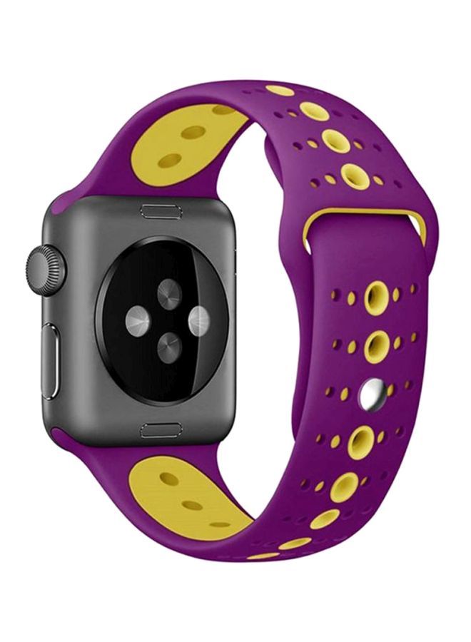 نيبمينينت سوار بديل لساعة أبل سلسلة 1/2/3/4 مقاس 42 مم أرجواني / أصفر - Image 2