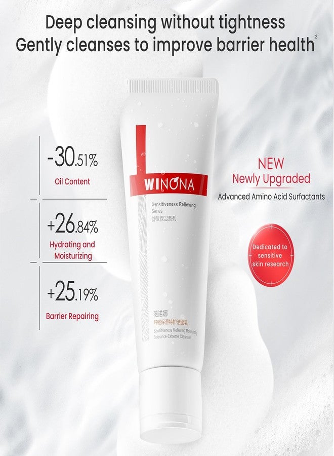 WINONA Facial Cleanser 100g,Sensitiveness Relieving Moisturizing Tolerance-Extreme Cleanser for Sensitive Skin,Soothes Redness & Dryness,Face Wash Foaming with Glycerin & Hyaluronic Acid3.53 OZ. - Image 4