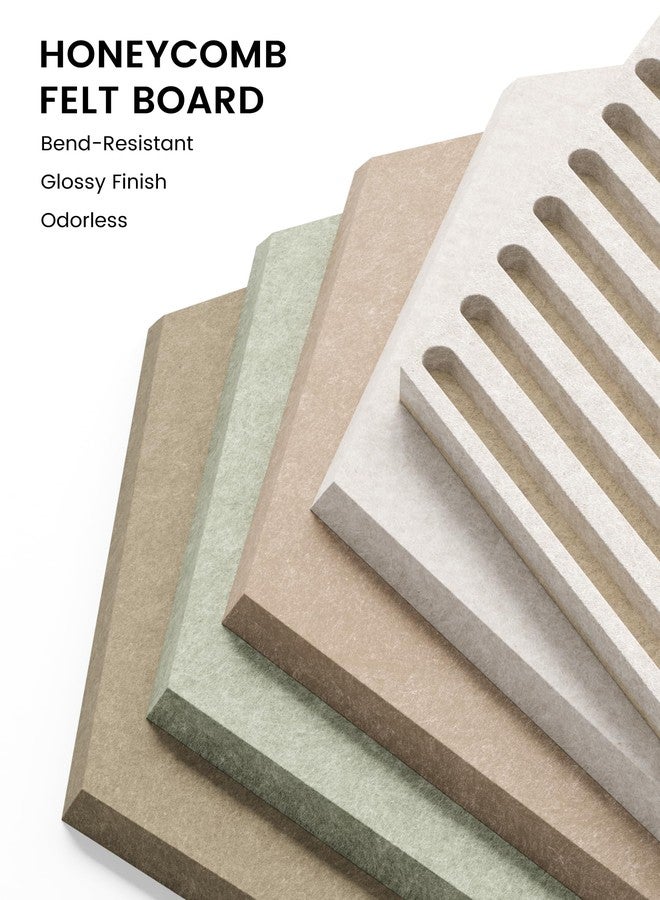 Fluxynara Hexagon Cork Board Alternative for Walls Decor-10-Pack Felt Bulletin Board Tiles,with 30 Pushpins,50 Adhesive Tabs for Office,Classrooms & Home Pin Board Felt Board-Linen Dusk - Image 3