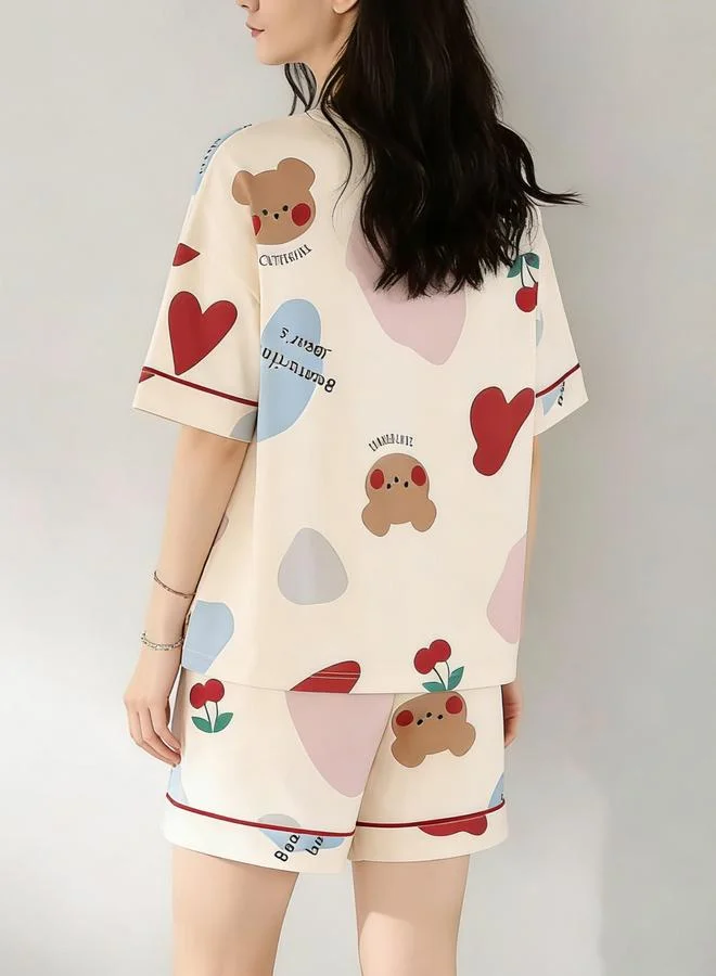 Take Two Printed T-Shirt And Shorts Pyjama Set