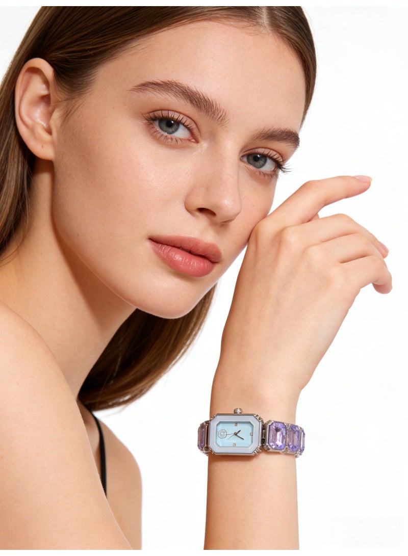 سواروفسكي Swarovski Millenia Octagon Cut Lavender Crystal Bracelet Watch - Model 5729841 / 5630841 - Image 4