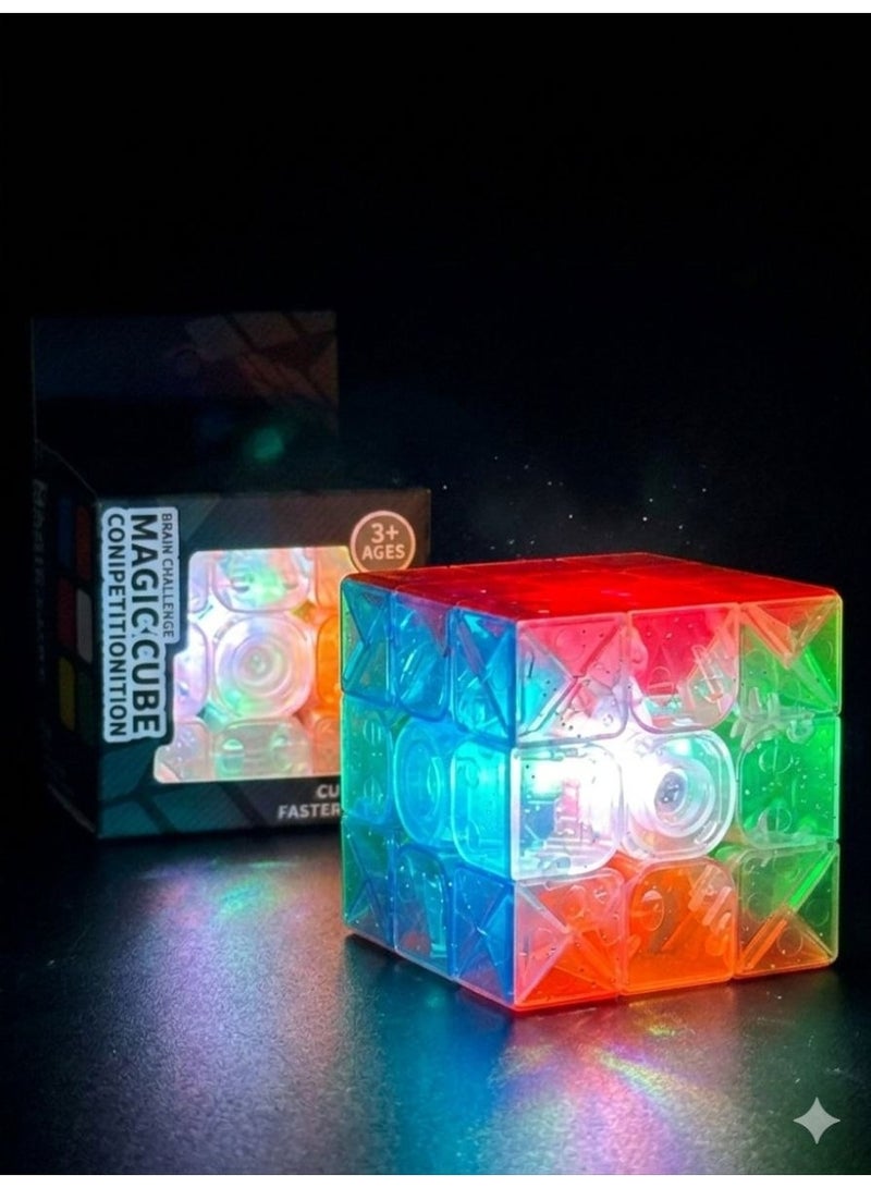 ماجيك كيوب مكعب سحري 3x3 أحجية مع ضوء LED - لعبة لتنمية العقل - Image 2