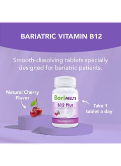 BariMelts Vitamin B12 Plus - 3 Month Supply (90 Fast-Dissolving Tablets) - Post-Op Bariatric Vitamins with Methylcobalamin B12, Vitamin B6, Methylated Folate, and Biotin​  - Image 3
