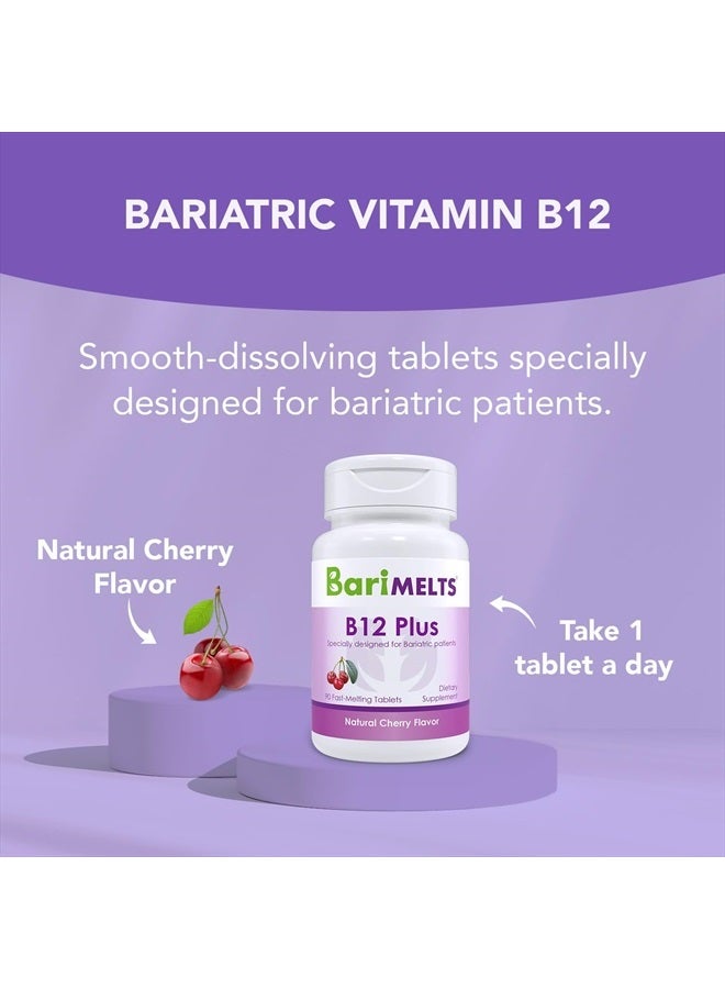BariMelts Vitamin B12 Plus - 3 Month Supply (90 Fast-Dissolving Tablets) - Post-Op Bariatric Vitamins with Methylcobalamin B12, Vitamin B6, Methylated Folate, and Biotin​ - Image 3