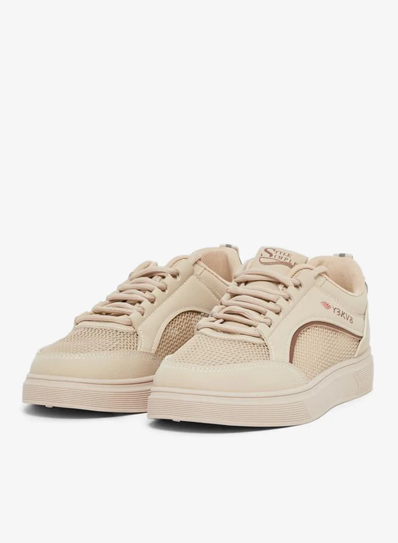 Styli Active Mesh Panel Lace Up Sneakers