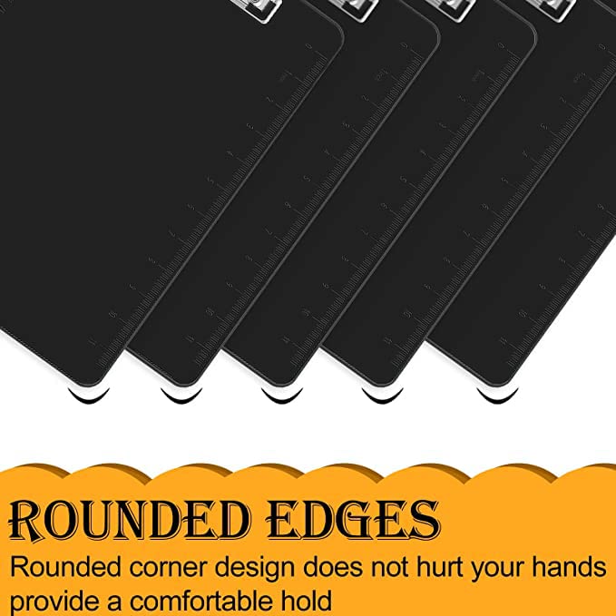 HERKKA 15 Pack Plastic Clipboards - Black, Low Profile A4 Letter Size, 12.5 x 9 Inch - Image 4