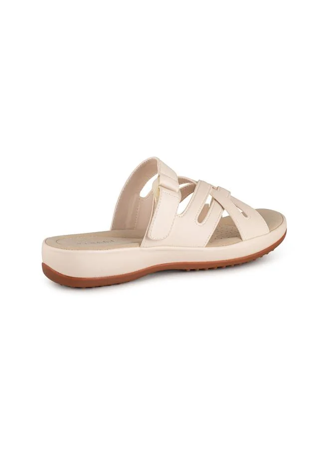 Vincci Beige Women Multi Strap Flat Sandals for Women | Best Price UAE