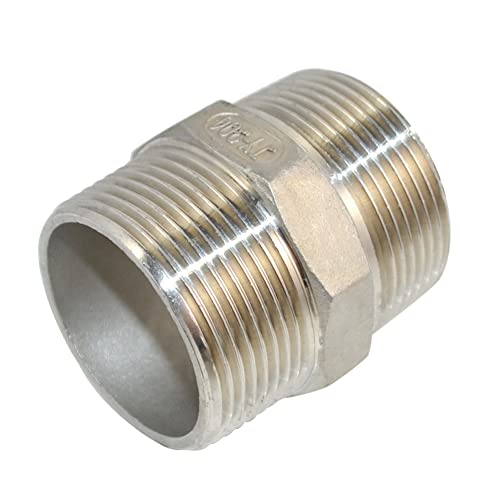 DAN SPEED 1-1/2" Male Hex Threaded Reducer Pipe Fitting Stainless Steel 304 NPT - Image 1