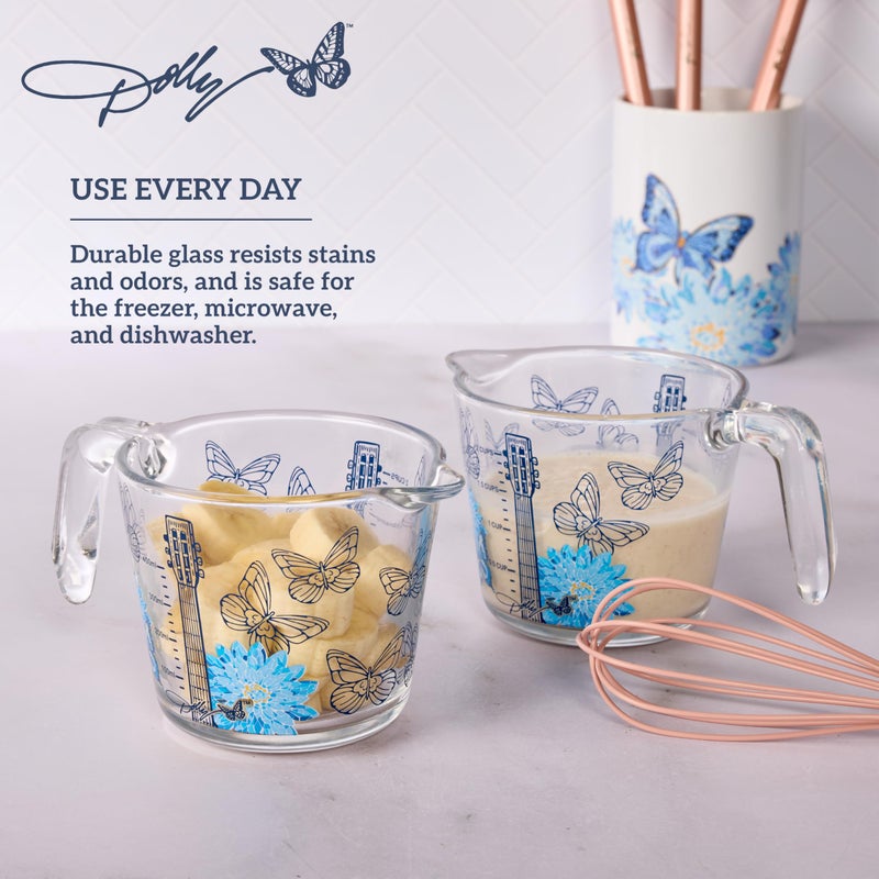 Dolly Parton Glass Measuring Cup, Easy-Read Markings, Spout and Handle, Oven and Dishwasher Safe, 2 Cup - Image 5