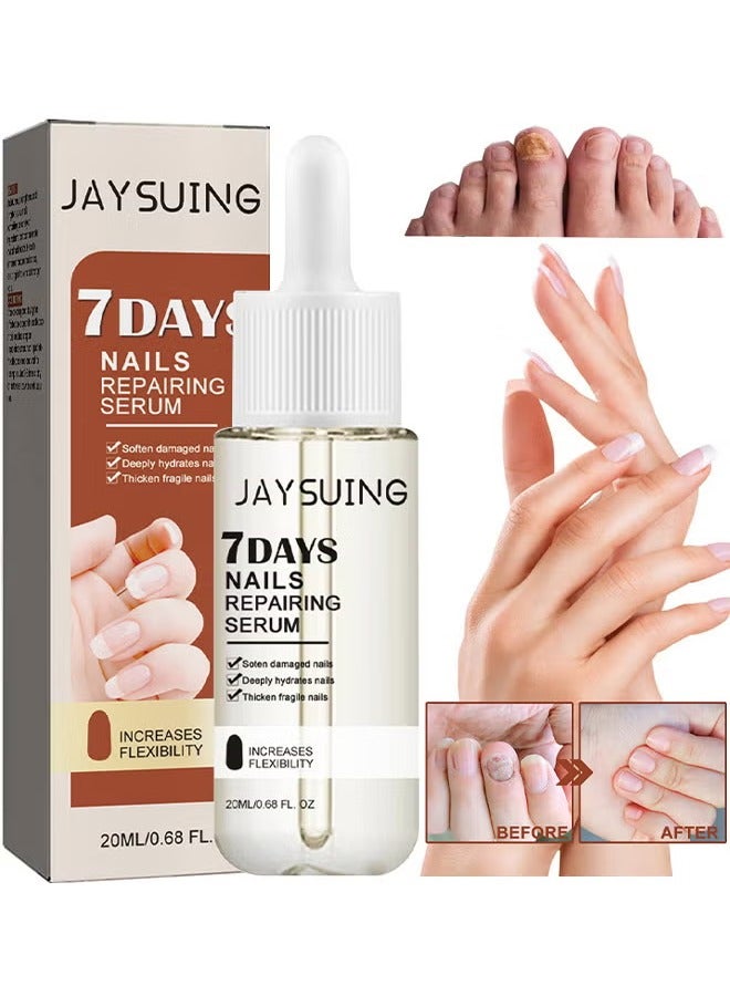 Jaysuing 7Days Nails Repairing Serum, Nail Nutrient Oil Strengthener Oil Serum Nail Growth Oil, Nail Cuticle Oil Strengthener, Nail Serum For Growth And Repair For Damaged Nails, 20ML - Image 1