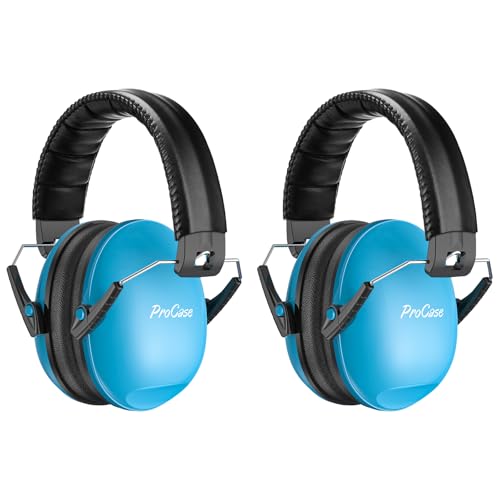 Procase سماعات رأس بروكيس لعزل الضوضاء للأطفال، SNR 27dB، واقي سمعي لعرض الوحوش، الحفلات، الألعاب النارية، الرماية، عرض الطائرات - عبوة من 2، أزرق - Image 1