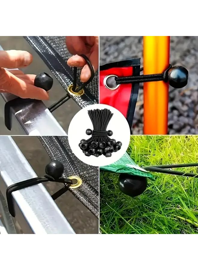 Large Size Elastic Rope Balls 10pcs 8 Inch Heavy Duty Straps for Outdoor Camping - Image 2