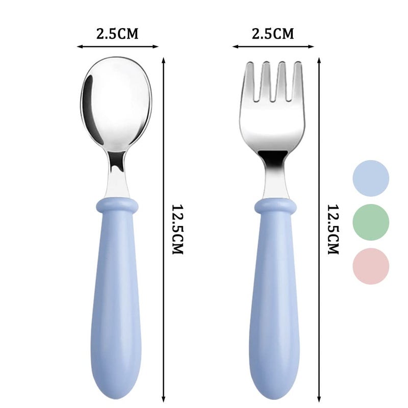 Pimoys 6 Pieces Toddler Spoons Baby Spoons for Self-Feeding, Stainless Steel Kids Spoons with Round Handle Metal Toddler Utensils Children's Silverware Set BPA Free, Dishwasher Safe - Image 3