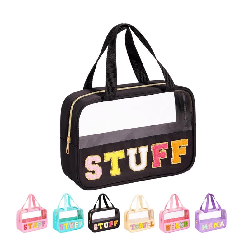 Waterproof Nylon Letter Embroidery Cosmetic Bag Handbag Wash Leisure Bag Large Capacity Storage Bag - Image 2