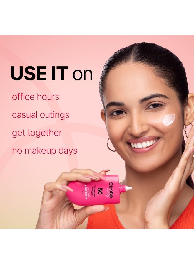 So True Sotrue Daily Strobe Cream SPF 50 for Radiant Glowing Skin 50ml| Illuminating Face Moisturizer + Highlighter + Sunscreen | Hydrating Dewy Base with 3D Glow | All Skin Types - Image 4