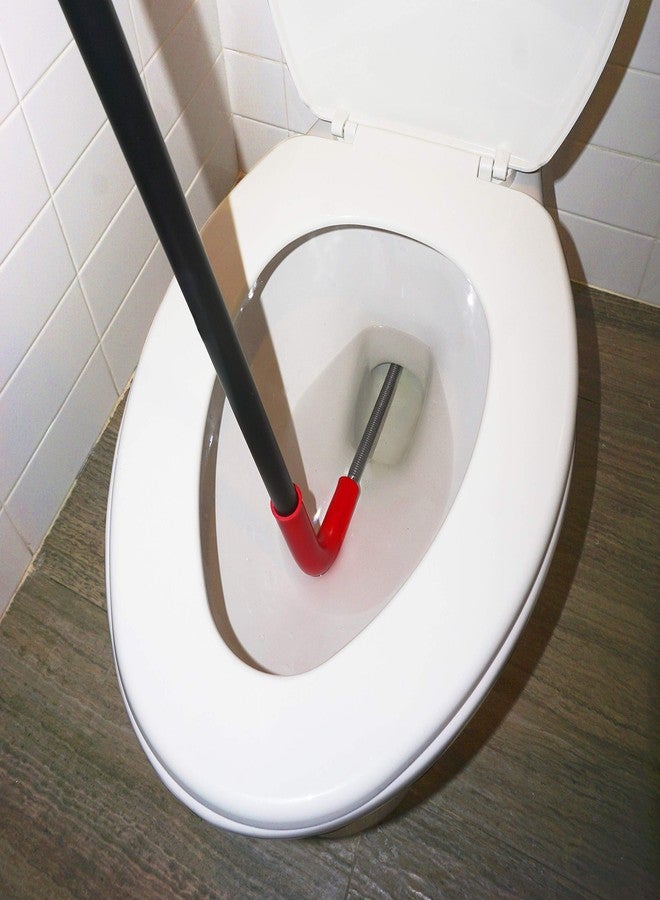 DrainX Toilet Auger Drain Plumbing Snake | Use with Drill or Manually, Angle Designed for Toilet Clogs, Plastic Guard for Porcelain Protection - Image 2