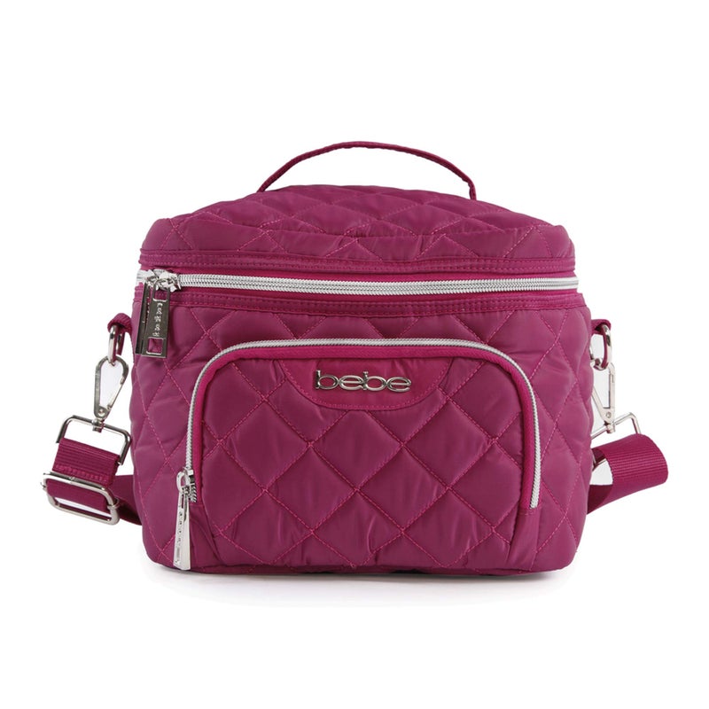 BEBE Womens Gigi Reusable Insulated Lunch Box Tote Bag Wine One Size