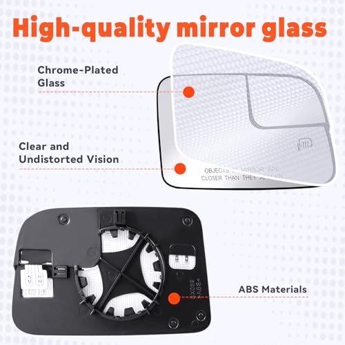 Osakesukar Driver Left Side Mirror Replacement For Ford Edge 2009 2010 2011 OEM Fit Mirror Glass Replace 9T4Z17K707CAT4Z17K707A - Image 3