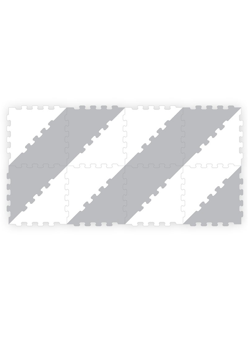 Sunta Sunta 2 Colours Triangle Puzzle Floor Mat - Grey - 16 pcs  - Image 1