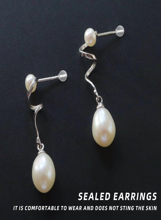 100 قطعة من أغطية الأقراط الخلفية الناعمة والآمنة والمريحة، أغطية أقراط مطاطية شفافة وآمنة، أغطية أقراط من مادة TPE الطبية لجميع أنواع الأقراط (6.5 مم، نفس مادة لهايات الأطفال) - Image 5