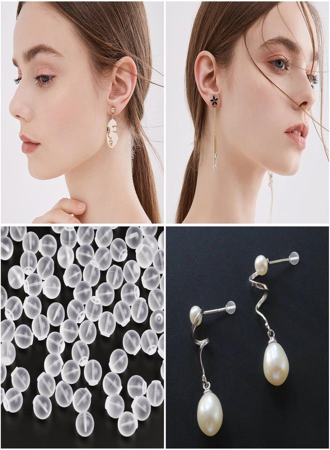 100 قطعة من أغطية الأقراط الخلفية الناعمة والآمنة والمريحة، أغطية أقراط مطاطية شفافة وآمنة، أغطية أقراط من مادة TPE الطبية لجميع أنواع الأقراط (6.5 مم، نفس مادة لهايات الأطفال) - Image 3