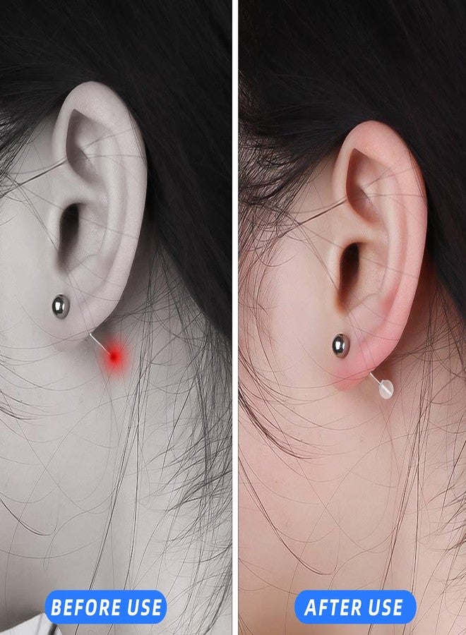 100 قطعة من أغطية الأقراط الخلفية الناعمة والآمنة والمريحة، أغطية أقراط مطاطية شفافة وآمنة، أغطية أقراط من مادة TPE الطبية لجميع أنواع الأقراط (6.5 مم، نفس مادة لهايات الأطفال) - Image 4