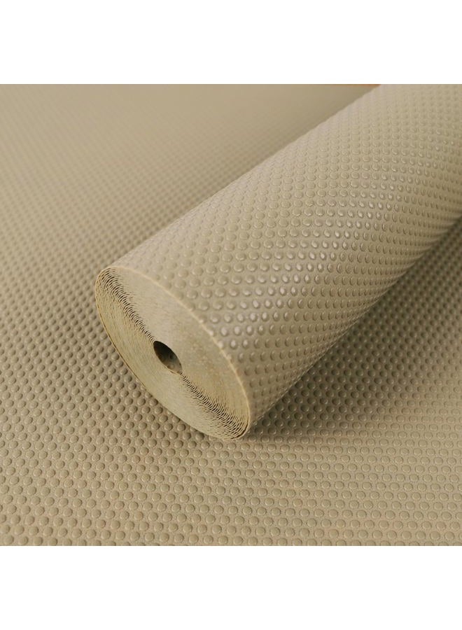 FLPMIX Shelf Liners for Kitchen Cabinets: 17.7" Wide Waterproof Non-Adhesive Drawer Liner - 17.7" x 98" Khaki Easy to Cut Cupboard Mat for Pantry Shelves - Image 1