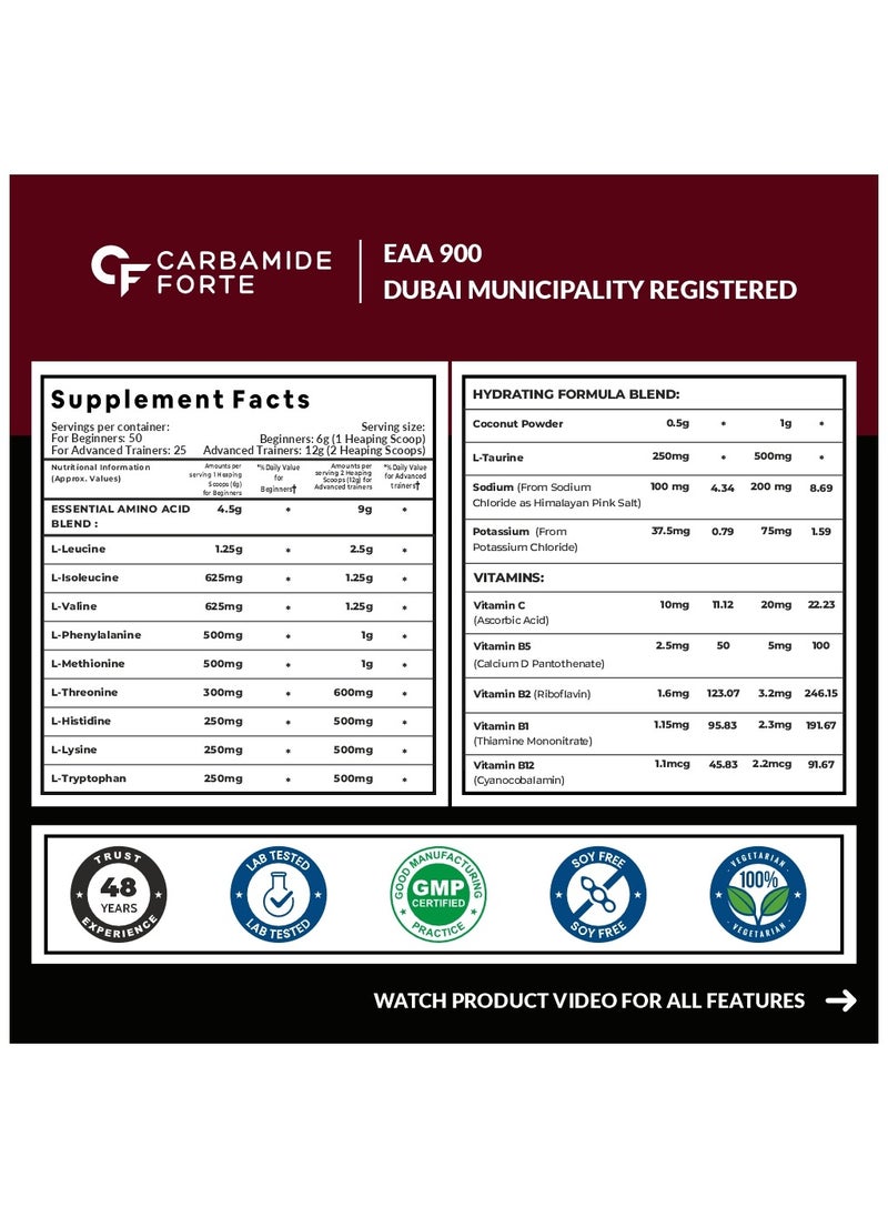 CARBAMIDE FORTE Eaa 9000Mg Supplement With Bcaa 5000Mg Cola Flavour 50 Servings 300G  - Image 2