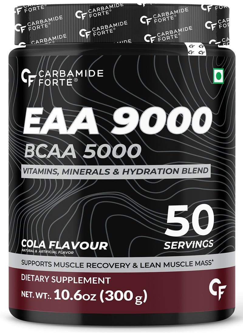CARBAMIDE FORTE Eaa 9000Mg Supplement With Bcaa 5000Mg Cola Flavour 50 Servings 300G  - Image 1