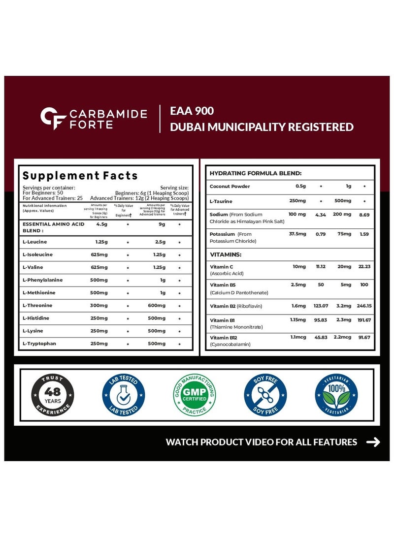 CARBAMIDE FORTE Eaa 9000Mg Supplement With Bcaa 5000Mg Cola Flavour 50 Servings 300G - Image 2