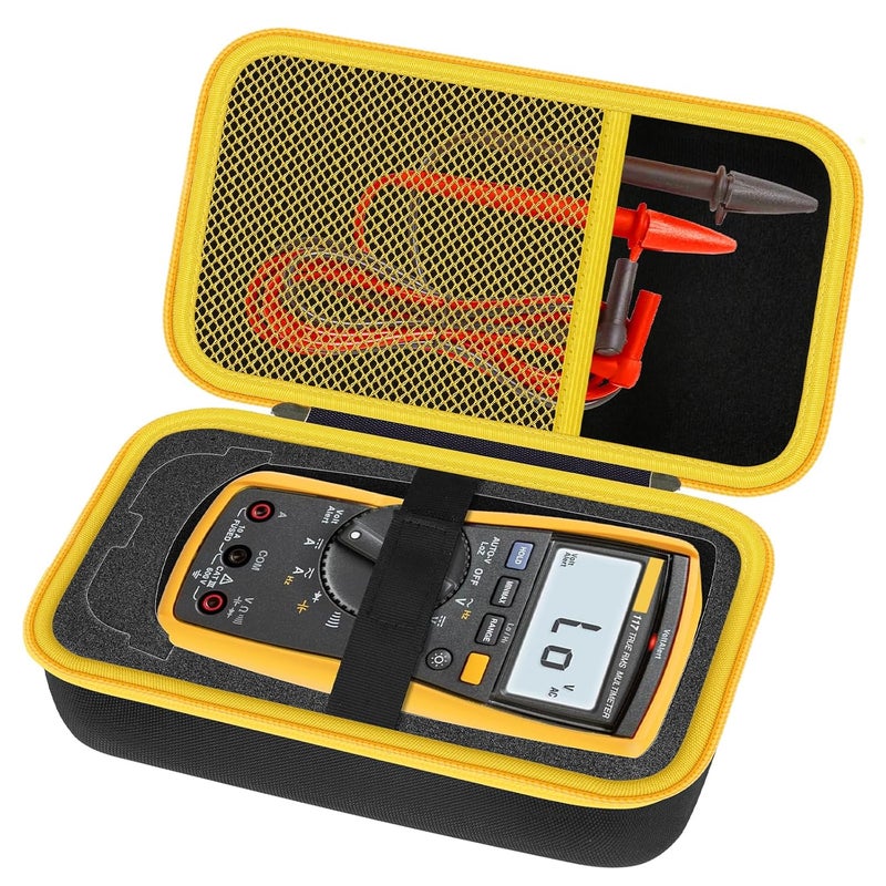 HESPLUS Carrying Case for Fluke 117/15B+/17B+/101/115/116/114/113/177/179/233/106/107 Digital Multimeter Testers and Accessories, Multimeter Storage Bag Organizer Box (with DIY Foam) - Image 1