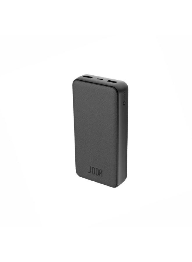 جودا بطارية متنقلة JODA بسعة 20000 ملي امبير بقوة 22.5 واط بمنفذ تايب سي ومنفذين يو اس بي - اسود - Image 1