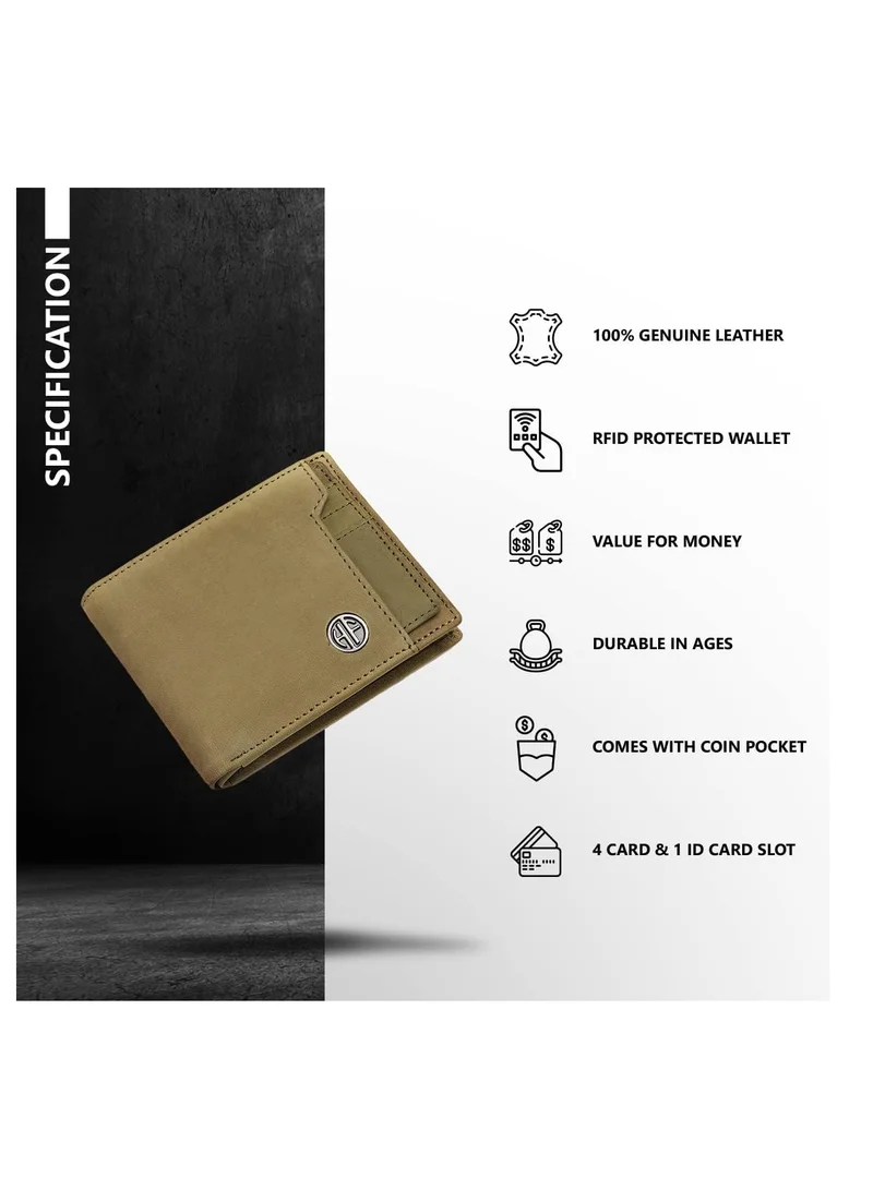 HAMMONDS FLYCATCHER Leather Wallet for Men - RFID Protected Leather Purse for Men, Money Purse for Men, Bi-Fold Wallet - 6 Card Slots, 1 Card Case, Coin Pocket, Hidden Pockets,4FK7