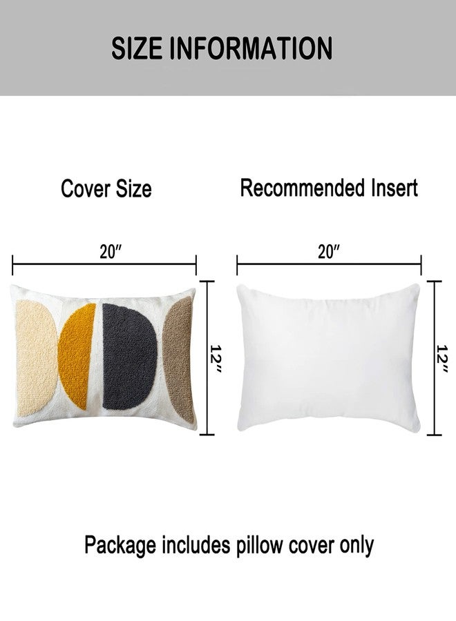 VANNCIO Boho Lumbar Decorative Pillow Cover, Abstract Geo Throw Pillowcase for Retro Mid Century Accent Decor, Modern Rectangle Textured Home Bed Couch Sofa Cushion Sham 12x20, 1PCS(Black Mustard) - Image 3