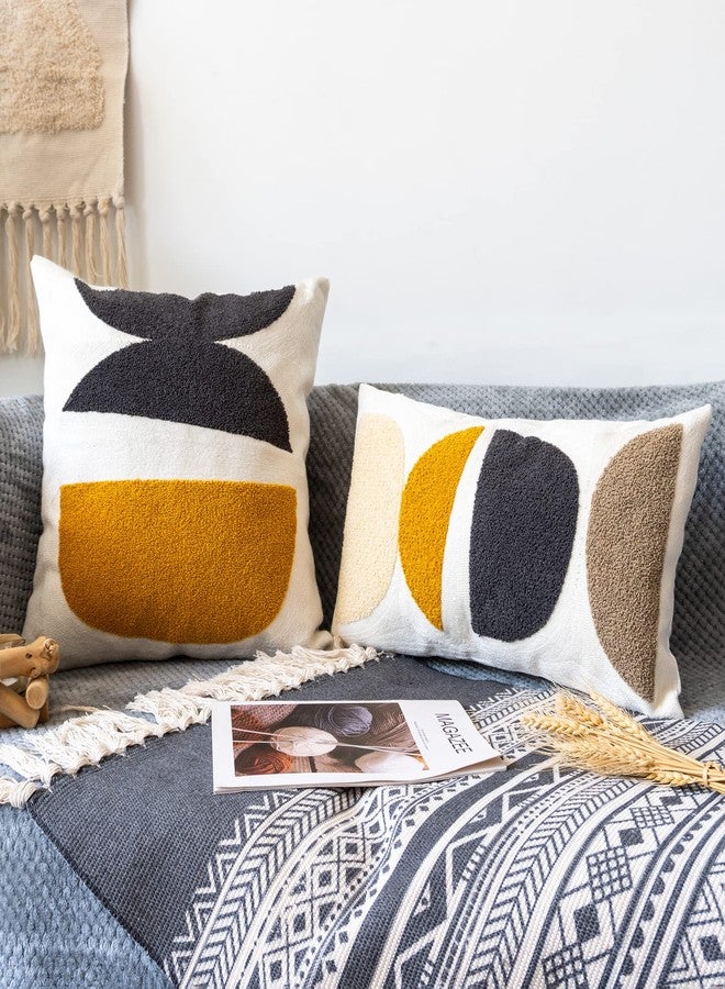 VANNCIO Boho Lumbar Decorative Pillow Cover, Abstract Geo Throw Pillowcase for Retro Mid Century Accent Decor, Modern Rectangle Textured Home Bed Couch Sofa Cushion Sham 12x20, 1PCS(Black Mustard) - Image 5