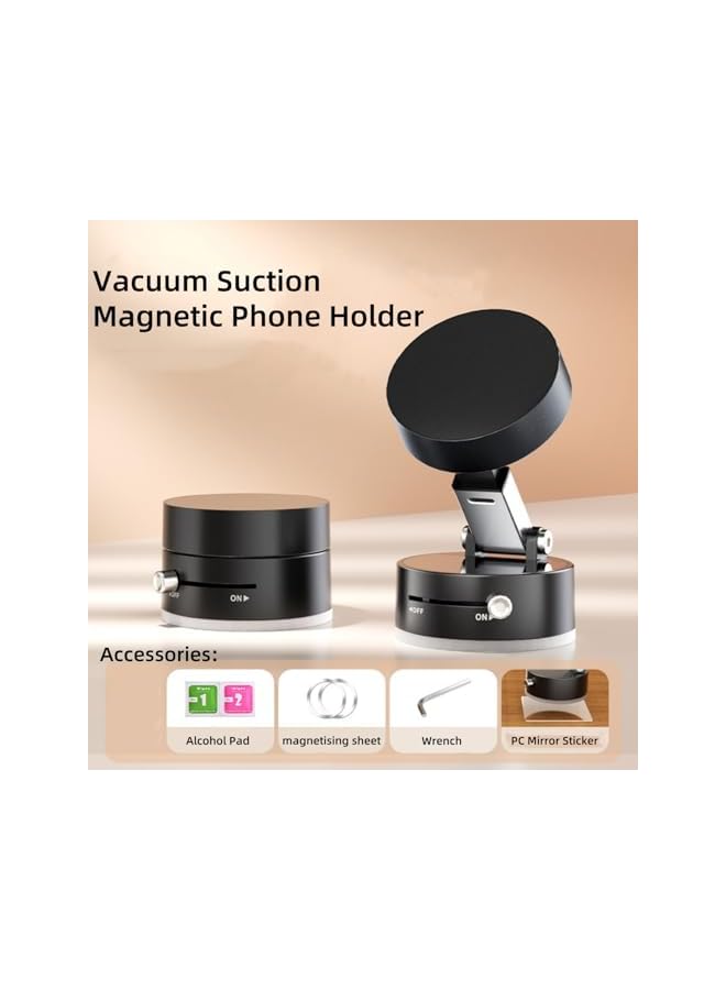 Green Tiger Vacuum Suction Magnetic Phone Holder, Retractable Suction Cup Phone Mount, Foldable Cell Phone Stand for Car/Mirror/Smooth Surface, Compatible with iPhone and other Smartphones(Not Charge Phone) - Image 2