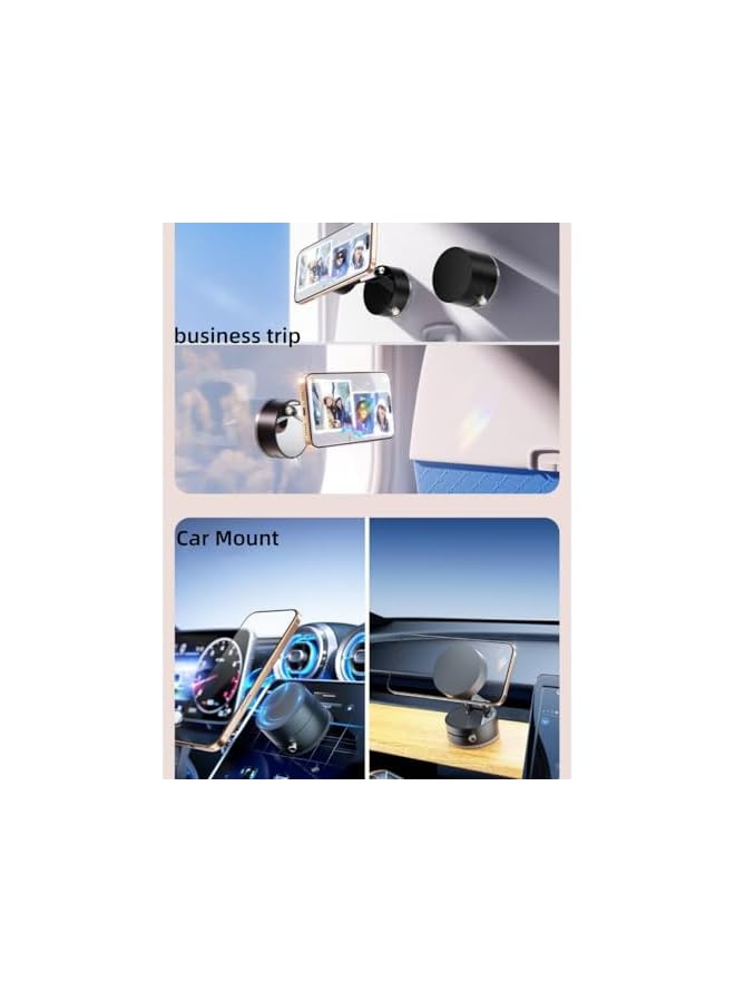 Green Tiger Vacuum Suction Magnetic Phone Holder, Retractable Suction Cup Phone Mount, Foldable Cell Phone Stand for Car/Mirror/Smooth Surface, Compatible with iPhone and other Smartphones(Not Charge Phone) - Image 4