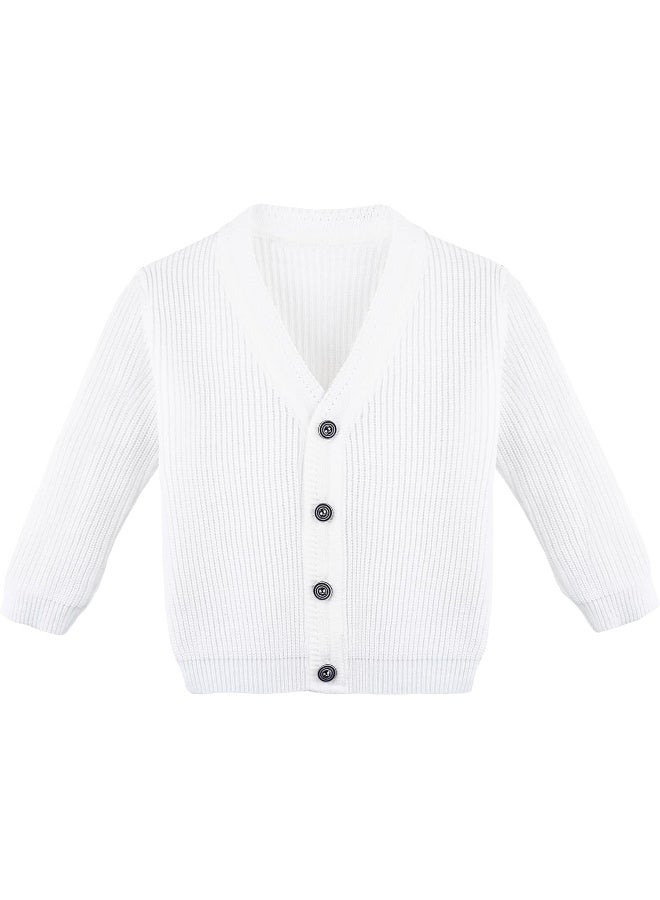 Lilax Lilax Baby Boys Basic Long Sleeve V-Neck Classic Knit Cardigan Sweater  - Image 3