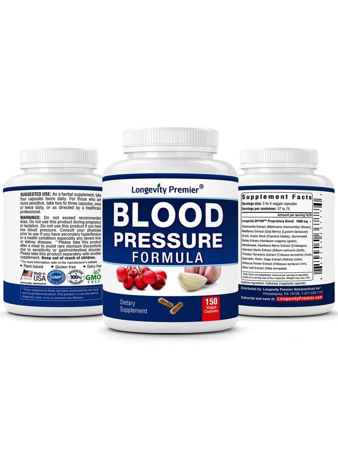LONGEVITY PREMIER NUTRACEUTICALS INC [3-Bottle X 150 Caps] Longevity Blood Pressure Formula -Scientifically formulated with Hawthorn & 12+ Quality Natural Herbs - Image 2
