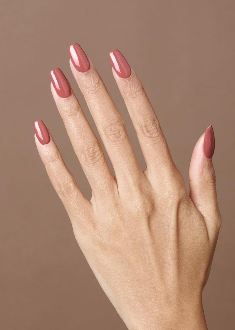 ohora Semi Cured Gel Nail Strips (N Cream Rose) - Brown, Solid, Works with Any UV/LED Lamps, Salon-Quality, Long Lasting, Easy to Apply & Remove - Includes 2 Prep Pads, Nail File & Wooden Stick - Image 2