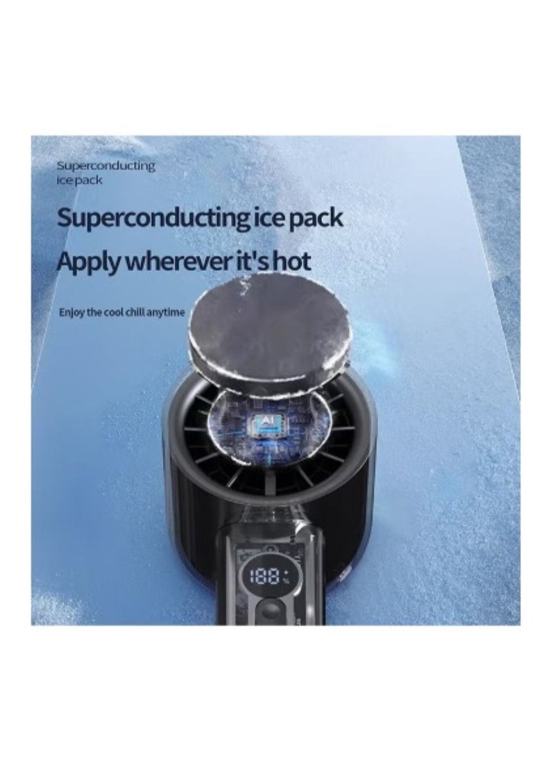 مروحة يدوية شبه موصلة من Ice Sense، مروحة صغيرة محمولة طويلة العمر 4000 مللي أمبير في الساعة، 100 سرعة بلا حدود - Image 3