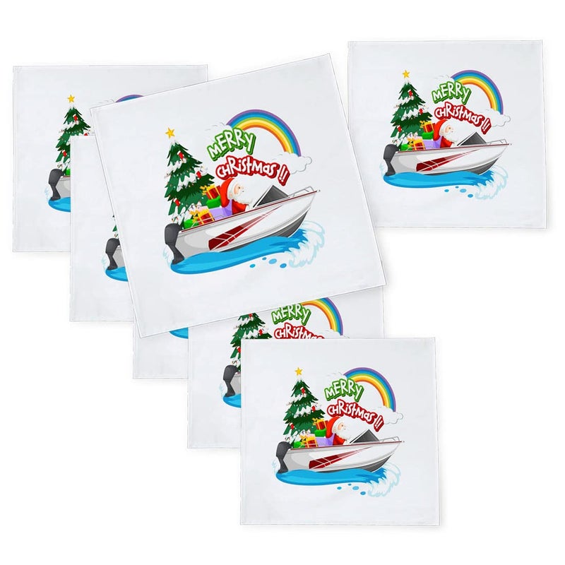 Khakee 6 Pcs Christmas Theme Silk Table Napkins 10x 10 for Xmas Decoration Christmas OrnamentsChristmas Giftxmas21789 - Image 1