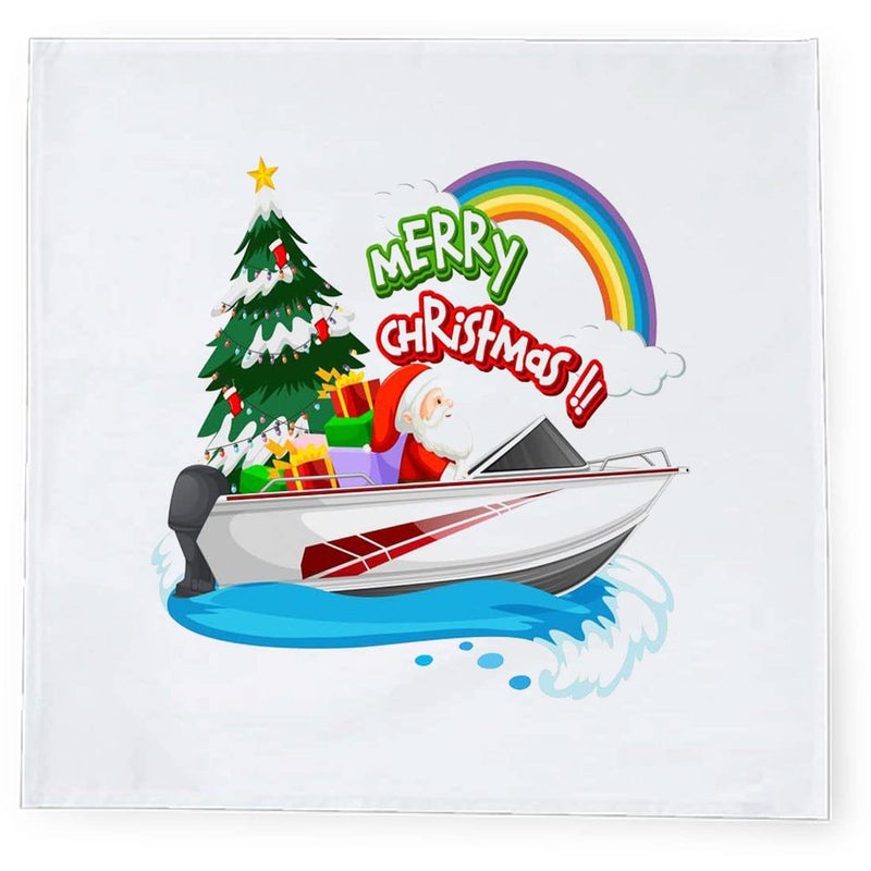 Khakee 6 Pcs Christmas Theme Silk Table Napkins 10x 10 for Xmas Decoration Christmas OrnamentsChristmas Giftxmas21789 - Image 3