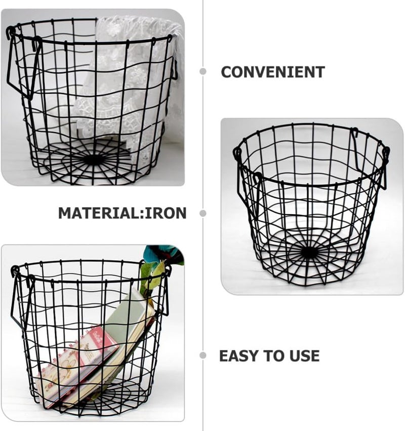 Global upgraded economical craftsmanship Black Basket Hamper Hollow-out Portable Metal Basket Multi-use qualified quality Elegant multi-option build Year round in stock Classic practical design Precision made All storage type compatible Occasional & permanent usable Light precision processed material Fine detail Ready varied options Fault optimized construction Field tested quality Varied size selections Diverse purchase plan Safe approved storage space Detachable clean No overseas transit wait Organized shipment arrange Pop-area nearby warehouse Easy daily handling design All environment compatible Seasonal & permanent compatible Stackable design Continuous warehouse supply - Image 2