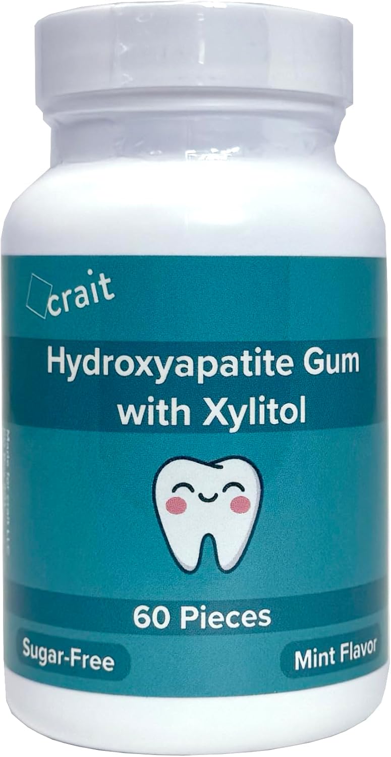 crait Hydroxyapatite Gum with Xylitol - Sugar-Free Mint Chewing Gum, 60 Pieces - Image 1