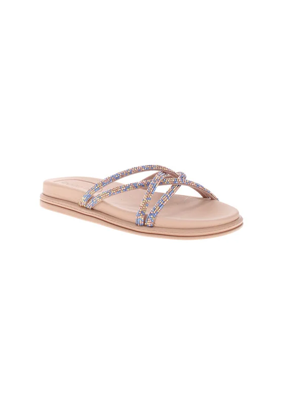 Beira Rio Ladies Flat Sandals Blue | Made In Brazil