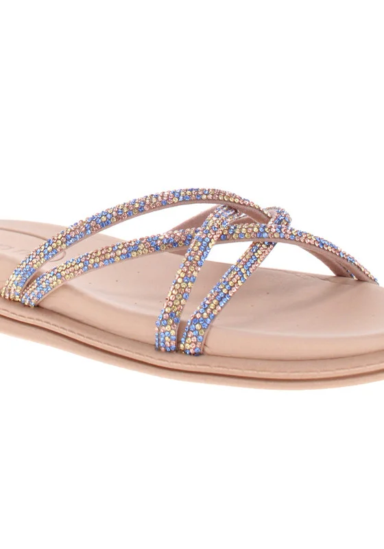 Beira Rio  Beira Rio Ladies Flat Sandals Blue | Made In Brazil for Women | Best Price UAE