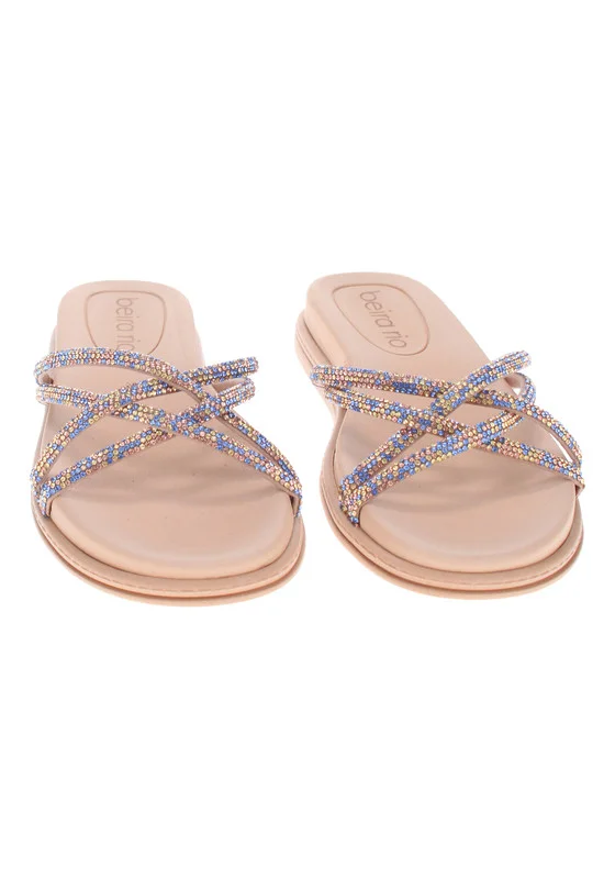 Beira Rio  Beira Rio Ladies Flat Sandals Blue | Made In Brazil for Women | Best Price UAE